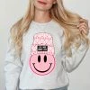 Hustle & Heart NC Love More Worry Less Valentine's Day Graphic Sweatshirt
