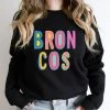 Hustle And Heart NC Colorful Block Mascots Broncos Colorful Graphic Tee