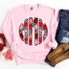 Hustle & Heart NC Valentine's Checkered Monogram Monogram Tees