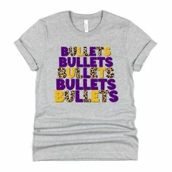 Hustle & Heart NC Bullets Stacked Repeating Graphic Tee Repeating Mascot Designs