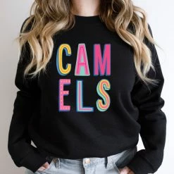 Hustle And Heart NC Camels Colorful Graphic Tee Colorful Block Mascots