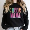 Hustle And Heart NC Colorful Block Mascots Cheer Mama Colorful Graphic Tee
