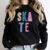 Hustle And Heart NC Skate Colorful Graphic Tee Colorful Block Mascots