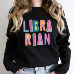 Hustle And Heart NC Librarian Colorful Graphic Tee Colorful Block Mascots