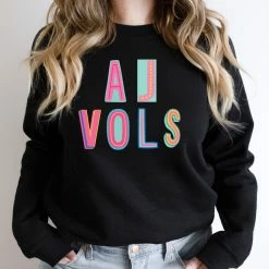 Hustle And Heart NC AJ Vols Colorful Graphic Tee Colorful Block Mascots
