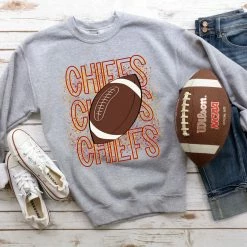 Hustle & Heart NC Chiefs Splatter Faux Glitter Leopard Circle Designs