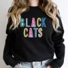 Hustle And Heart NC Colorful Block Mascots Blackcats Colorful Graphic Tee