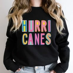 Hustle And Heart NC Colorful Block Mascots Hurricanes Colorful Graphic Tee