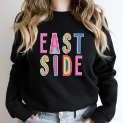 Hustle And Heart NC East Side Colorful Graphic Tee Colorful Block Mascots