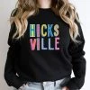 Hustle And Heart NC Colorful Block Mascots Hicksville Colorful Graphic Tee