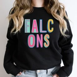 Hustle And Heart NC Falcons Colorful Graphic Tee