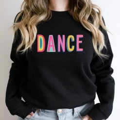 Hustle And Heart NC Dance Colorful Graphic Tee Colorful Block Mascots