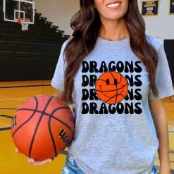 Hustle & Heart NC Dragons Basketball Graphic Tee