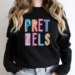 Hustle And Heart NC Colorful Block Mascots Pretzels Colorful Graphic Tee