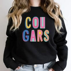 Hustle And Heart NC Cougars Colorful Graphic Tee