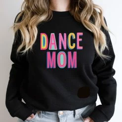 Hustle And Heart NC Dance Mom Colorful Graphic Tee Colorful Block Mascots