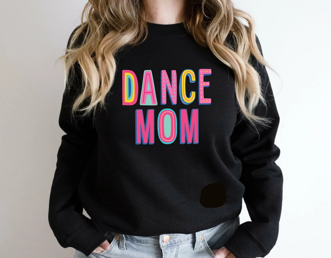 Hustle And Heart NC Dance Mom Colorful Graphic Tee Colorful Block Mascots