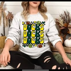 Hustle And Heart NC Stacked Mascot Designs Ducks Retro Stacked Mascot Graphic Tee