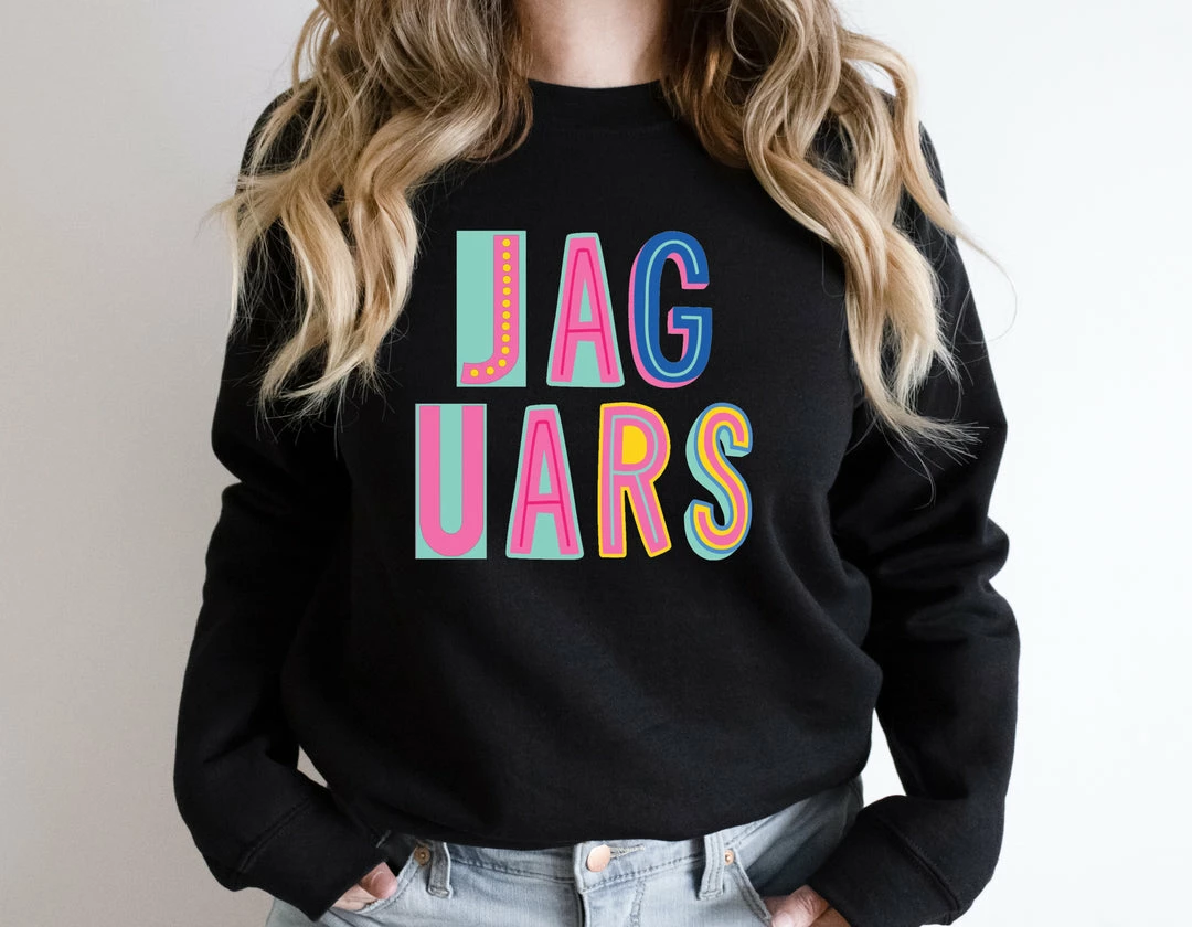 Hustle And Heart NC Jaguars Colorful Graphic Tee