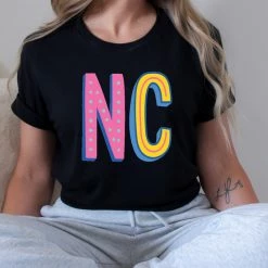 Hustle And Heart NC NC Colorful Graphic Tee Colorful Block Mascots