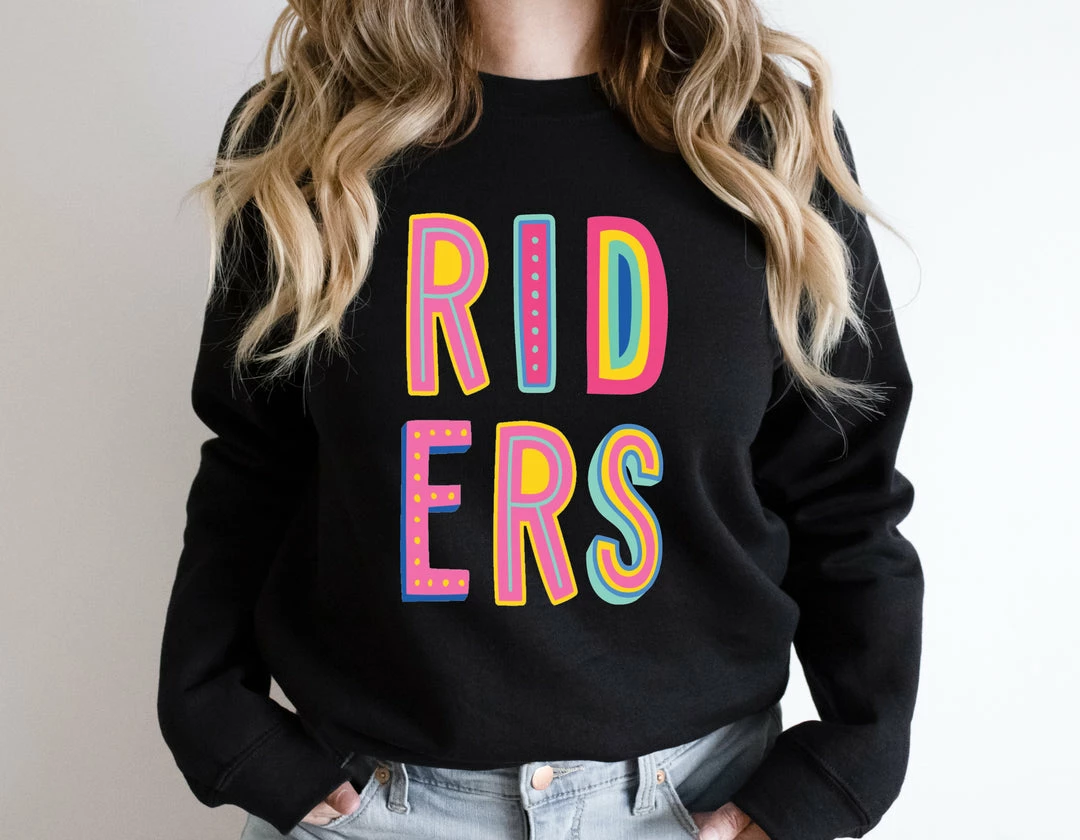 Hustle And Heart NC Riders Colorful Graphic Tee