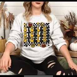 Hustle And Heart NC Stacked Mascot Designs Steelers Retro Stacked Mascot Graphic Tee