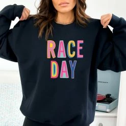 Hustle And Heart NC Race Day Colorful Graphic Tee