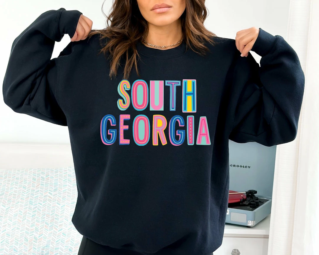 Hustle And Heart NC South Georgia Colorful Graphic Tee
