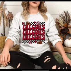 Hustle And Heart NC Falcons Retro Stacked Mascot Graphic Tee Stacked Mascot Designs