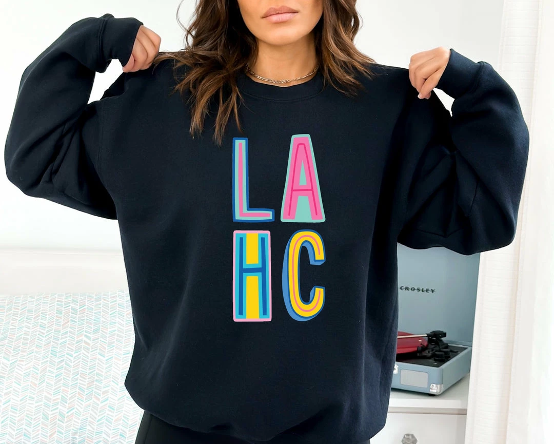 Hustle And Heart NC LAHC Colorful Graphic Tee