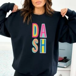 Hustle And Heart NC Colorful Block Mascots Dash Colorful Graphic Tee