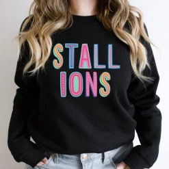 Hustle And Heart NC Stallions Colorful Graphic Tee