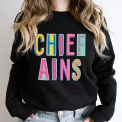 Hustle And Heart NC Colorful Block Mascots Chieftains Colorful Graphic Tee