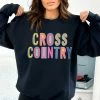 Hustle And Heart NC Cross County Colorful Graphic Tee Colorful Block Mascots