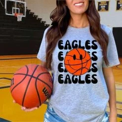 Hustle & Heart NC Eagles Basketball Graphic Tee Basketball Designs