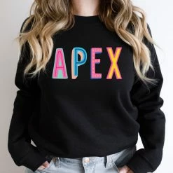 Hustle And Heart NC APEX Colorful Graphic Tee Colorful Block Mascots