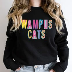 Hustle And Heart NC Wampus Cats Colorful Graphic Tee