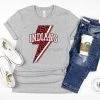 Hustle And Heart NC Lightning Bolt Designs Indians Lightning Bolt Graphic Tee