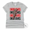 Hustle And Heart NC Lightning Bolt Designs Indians Red Lightning Bolt Graphic Tee