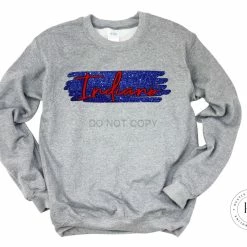 Hustle & Heart NC Indians Royal Blue And Red No Leopard Faux Glitter Leopard Circle Designs