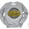 Hustle & Heart NC Faux Glitter Leopard Circle Designs Jackrabbits Gold/Black With White Outline