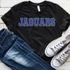 Hustle And Heart NC Faux Chenille And Glitter Letter Patch Tees Jaguars Blue Faux Chenille Letters Graphic Tee
