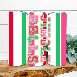 Hustle & Heart NC Jingle Bells Completed 20oz Skinny Tumbler Tumbler Of The Week