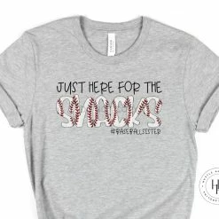 Hustle & Heart NC Just Here For The Snacks #baseballsister Graphic Tee