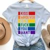 Hustle And Heart NC Kiss Whoever The Fuck You Want Pride Graphic Tee LGBTQIA+ Pride/Equality