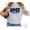 Hustle & Heart NC KMS Cougars Navy Glitter Varsity Doodle