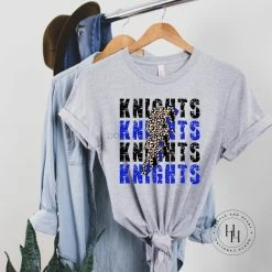 Hustle And Heart NC Knights Blue Lightning Bolt Graphic Tee