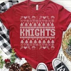 Hustle & Heart NC Christmas Screenprint Transfers Knights Ugly Christmas Sweater Screenprint Transfer