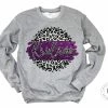 Hustle & Heart NC Faux Glitter Leopard Circle Designs KrisCross Purple