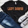 Hustle And Heart NC Faux Chenille And Glitter Letter Patch Tees Lady Dawgs Burnt Orange Faux Chenille Letters Graphic Tee